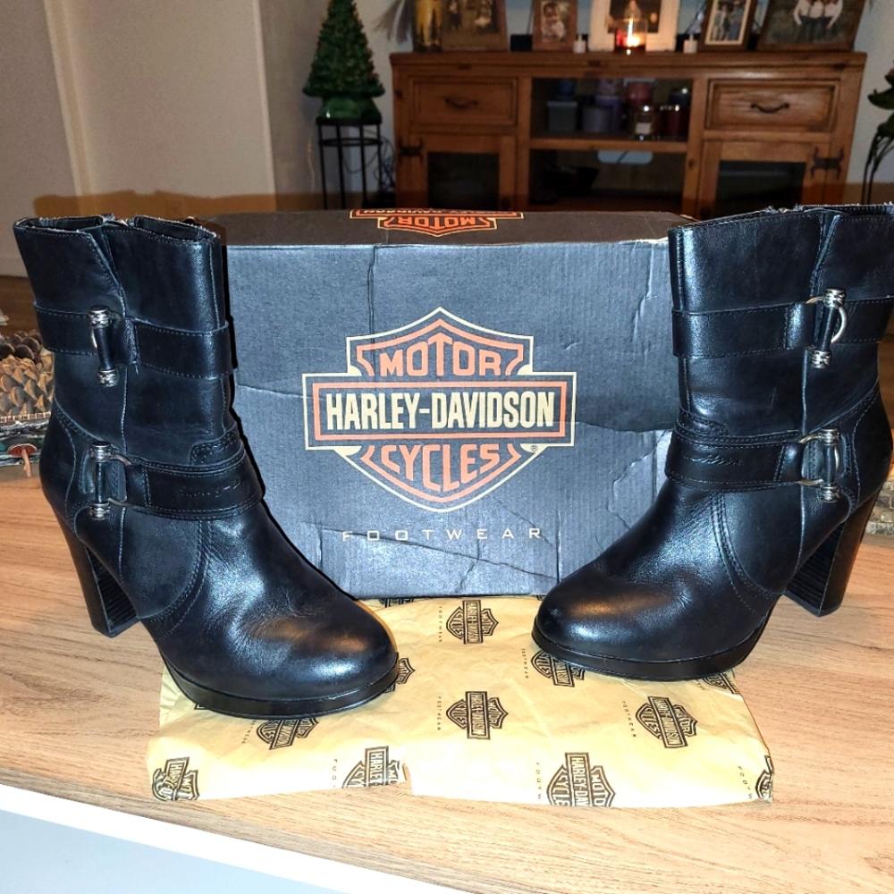 HD Womens leather high heel boots